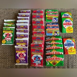 Vintage Collection of Factory Sealed Baseball Card Packs (variety of 31 packs)